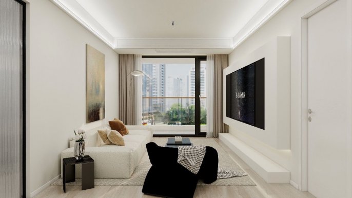 Brand new 2brs floor heating brand new furniture in most popular compound Xujiahui