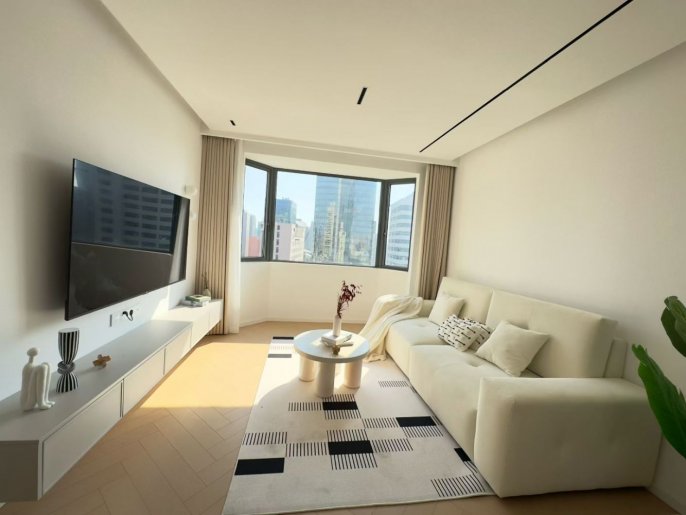 High-rise 1Br/2Lr/1Bt Close to L2/7/14 Jing’an Temple Station