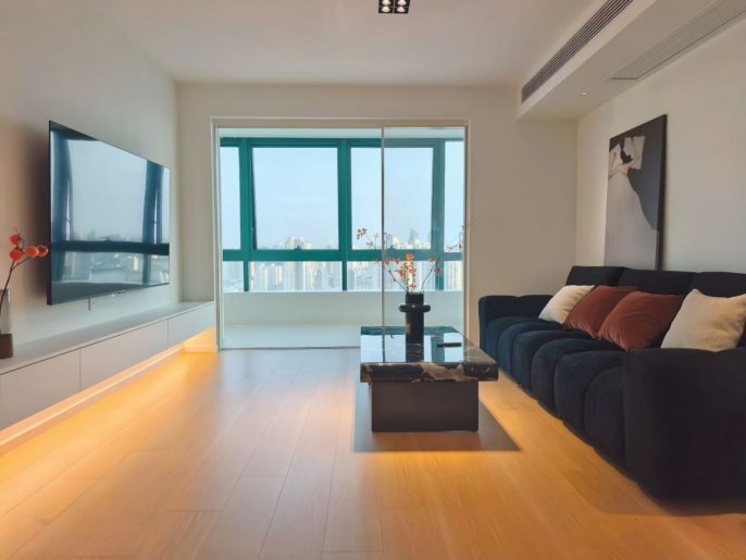Zhongshan Park/2br1bt/central AC/floor heat/dishwasher/oven/pool/gym/big balcony