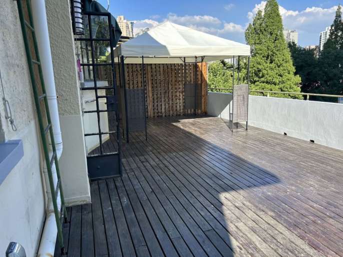 Bright 2Br classic Apt w. Roof Terrace& wall heating