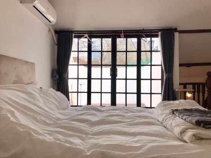 1 br near L2/L7/L14 jing'an temple station+floor heating+terrace
